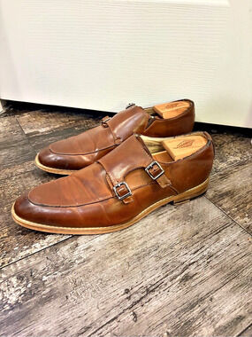 Antonio Cerrelli Men's Leather Monk Strap Shoes US 10